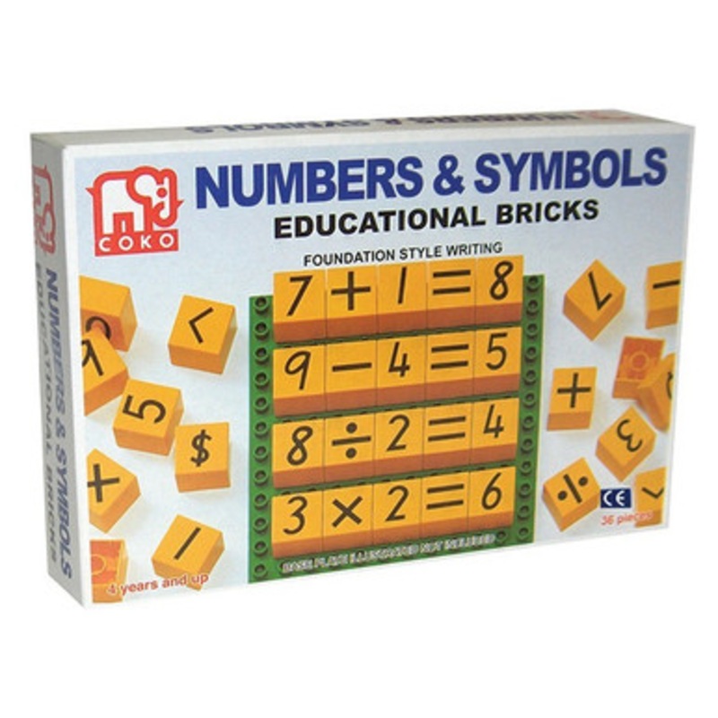 Coko Numbers & Symbols Educational Bricks 36 pieces