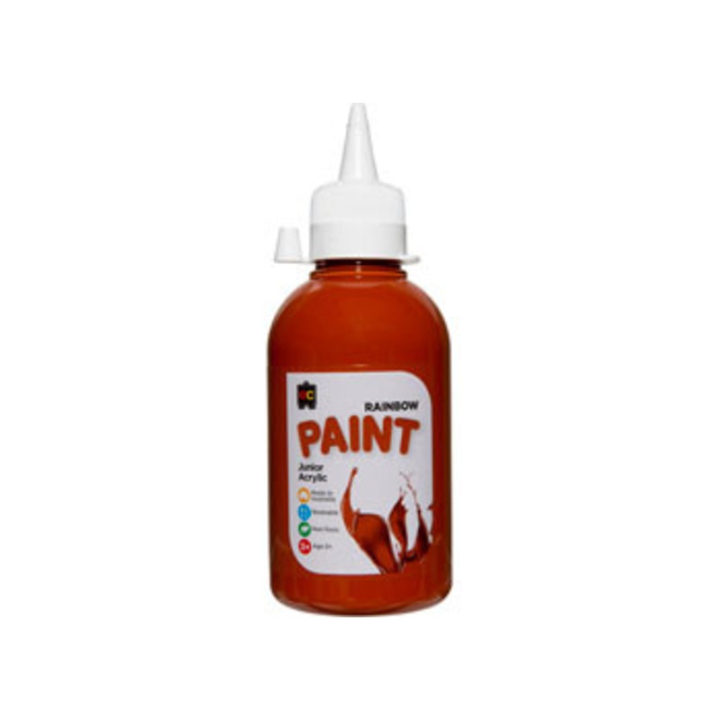 Educational Colours – Rainbow Paint 250ml Burnt Sienna (Junior Student Acrylic)