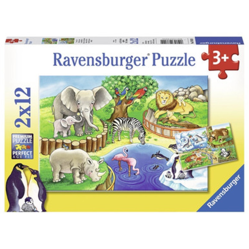Ravensburger 2x12pc – Animals In The Zoo Puzzle