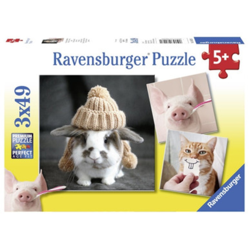 Ravensburger 3x49pc – Funny Animal Portraits Puzzle