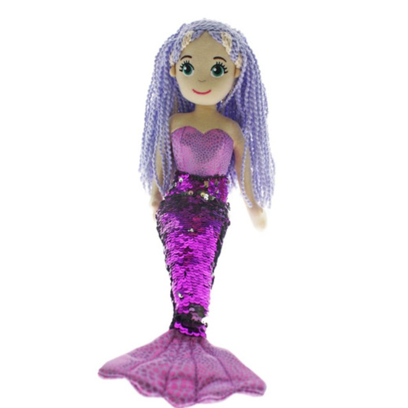 Cotton Candy – 45cm CINDY Purple Flip Sequined Tail Mermaid