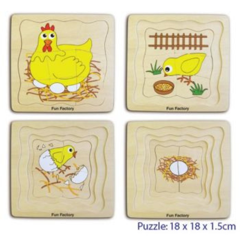 Fun Factory – Wooden Puzzle 4 Layers Chicken