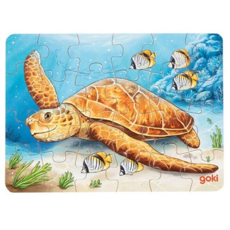 Goki – Travel Size Mini Australian Animals Puzzle 24pcs – Turtle