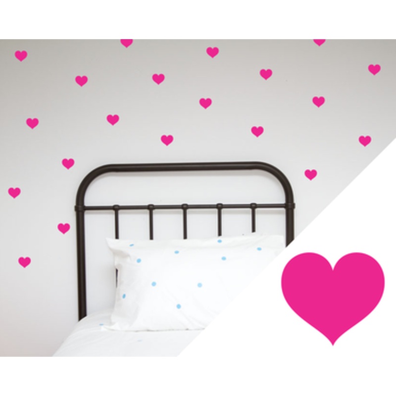 100 Percent Heart Wall Stickers Large – Hearts Bright Pink