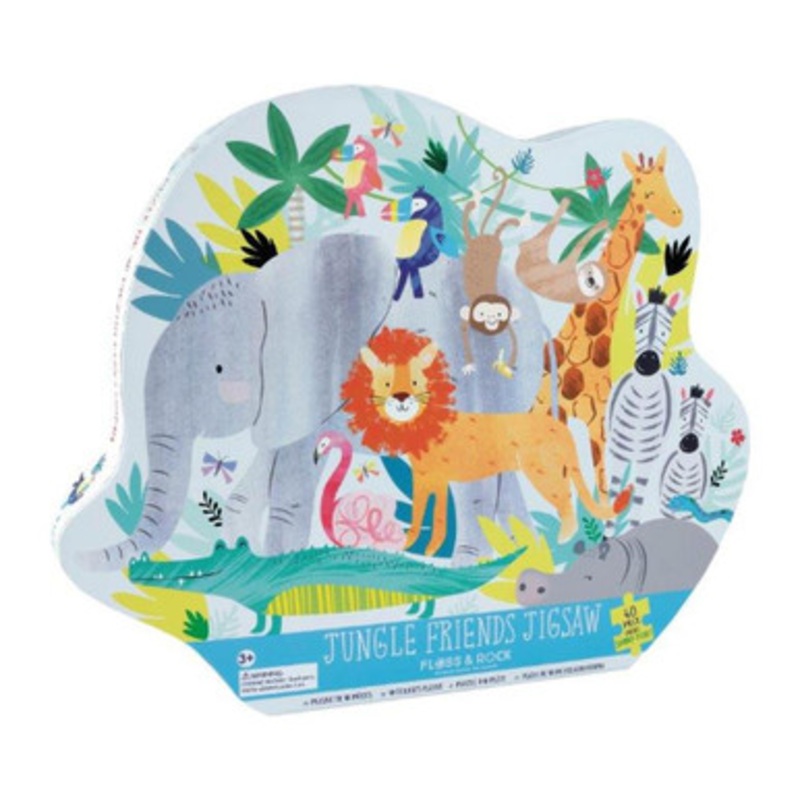 Floss & Rock 40pc – Jungle Friends Elephant Shaped Puzzle