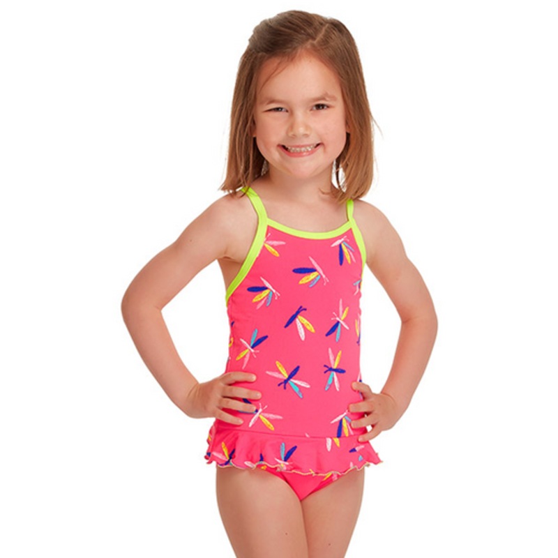 Funkita – Toddler Girls Belted Frill One Piece – Fly Dragon