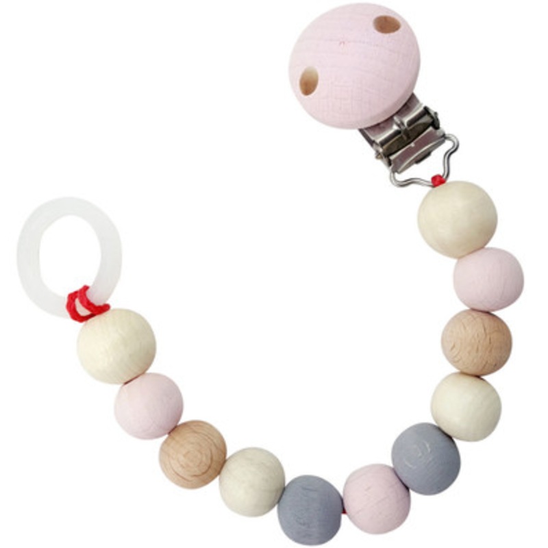 Hess-Spielzeug Soother Chain Natural Pink