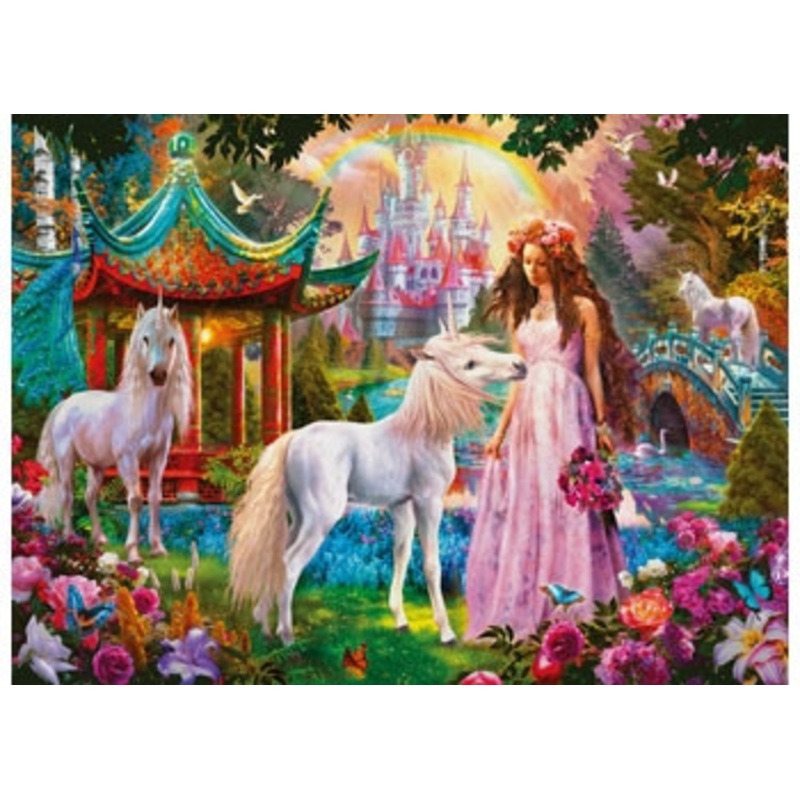 Ravensburger 100pc – Princess with Unicorn Glitter Puzzle