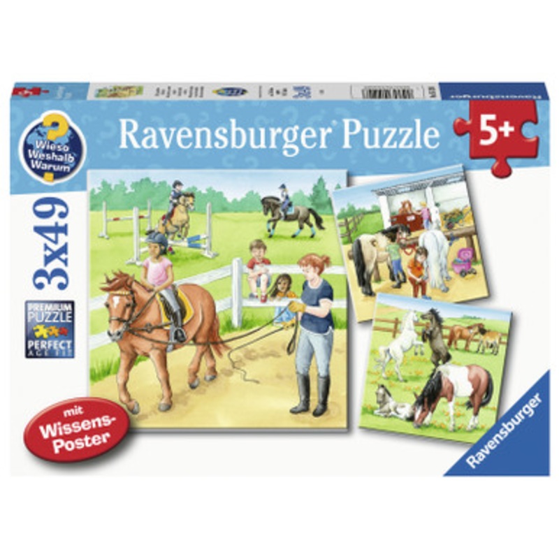 Ravensburger 3x49pc – A Day at the Stables Puzzle