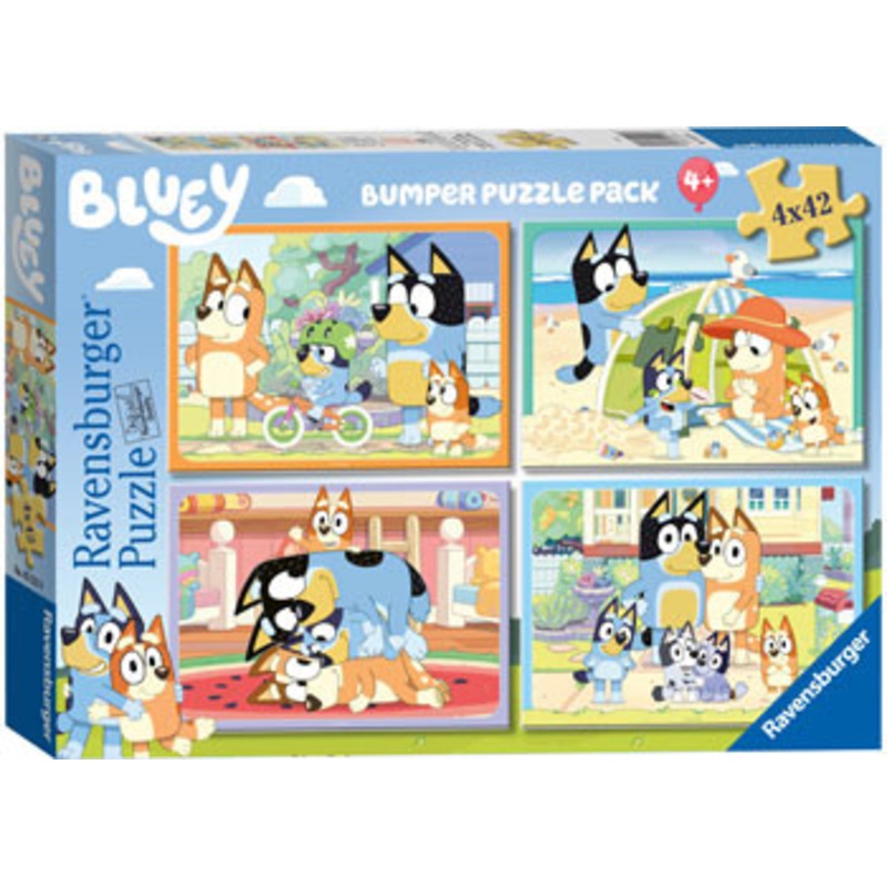 Ravensburger 4x42pc – Bluey Gotta Be Done! Puzzle