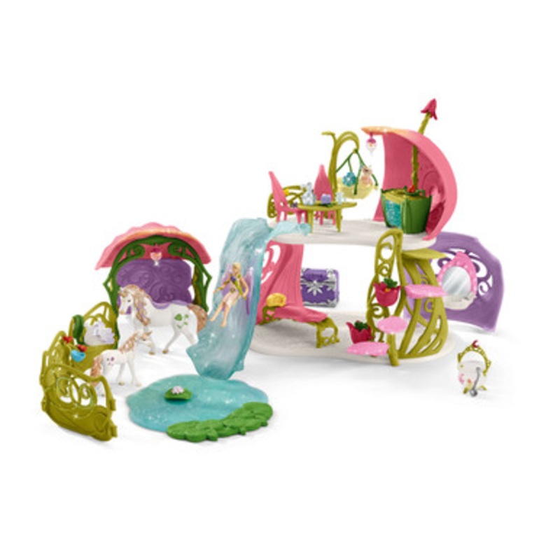 Schleich Bayala – Glittering Flower House with Unicorns, Lake and Stable 42445
