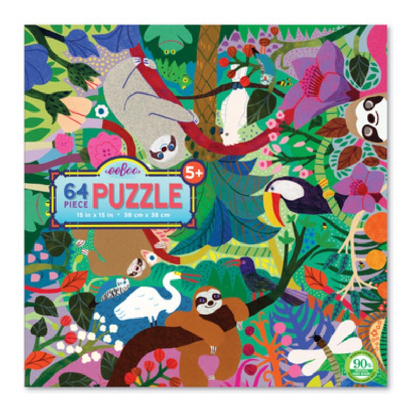 eeBoo – Sloth at Play Puzzle 64pc