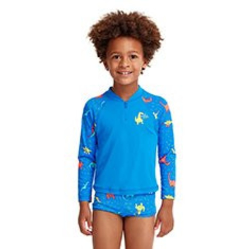 Funky Trunks – Toddler Boy’s Zippy Rash Vest – Dino Soup
