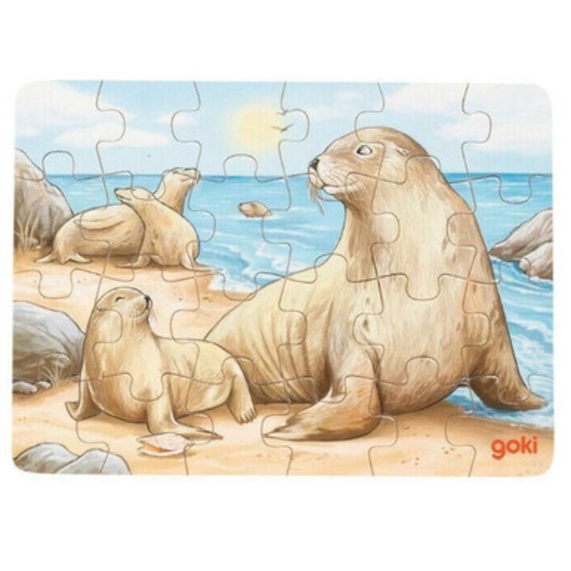 Goki – Travel Size Mini Australian Animals Puzzle 24pcs – Seal