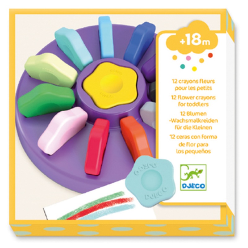 Djeco – 12 Toddler Flower Crayons