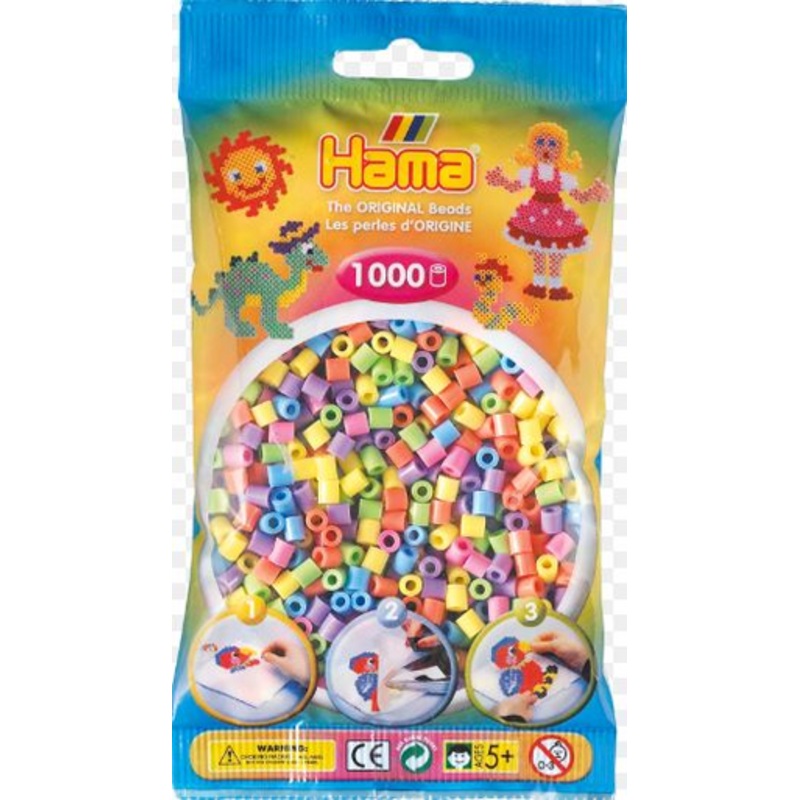 Hama Beads – Pastel Colours – 1000 Beads