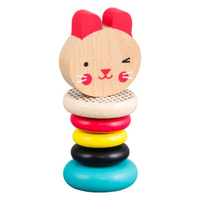 Petit Collage – Modern Bunny Wooden Rattle