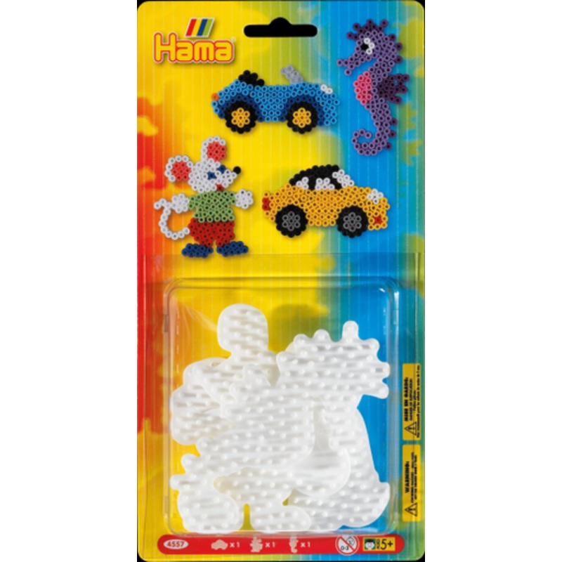 Hama Beads – Small Pegboard Blister – Car, Mouse and Seahorse
