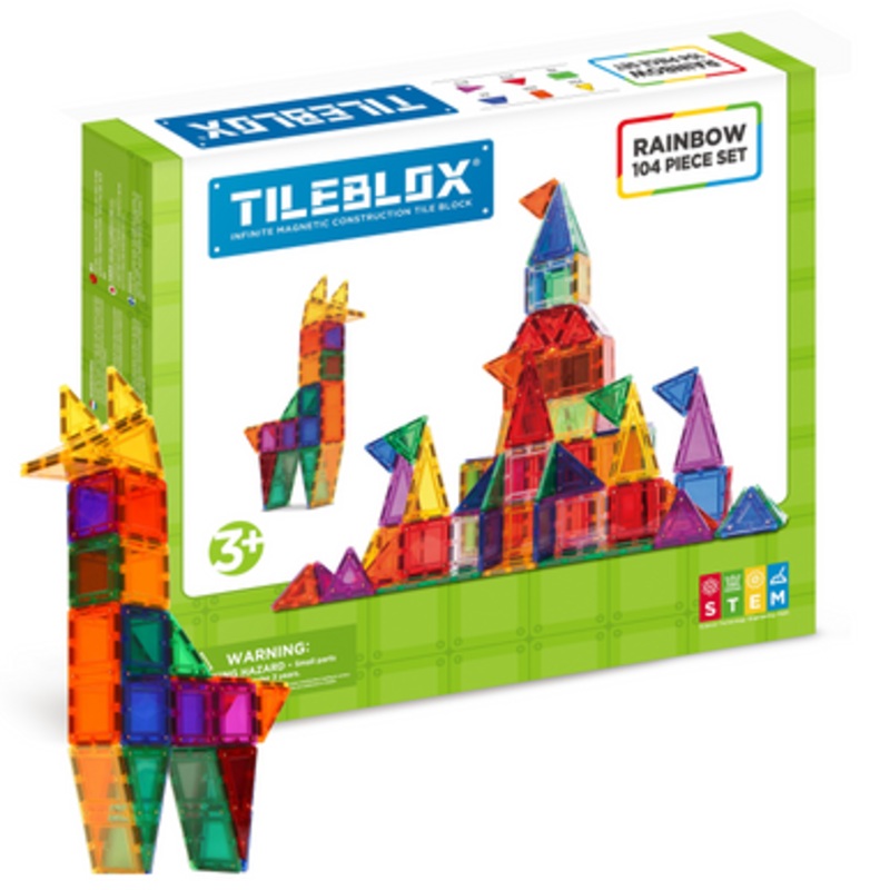 Magformers TILEBLOX – Rainbow 104pc Set