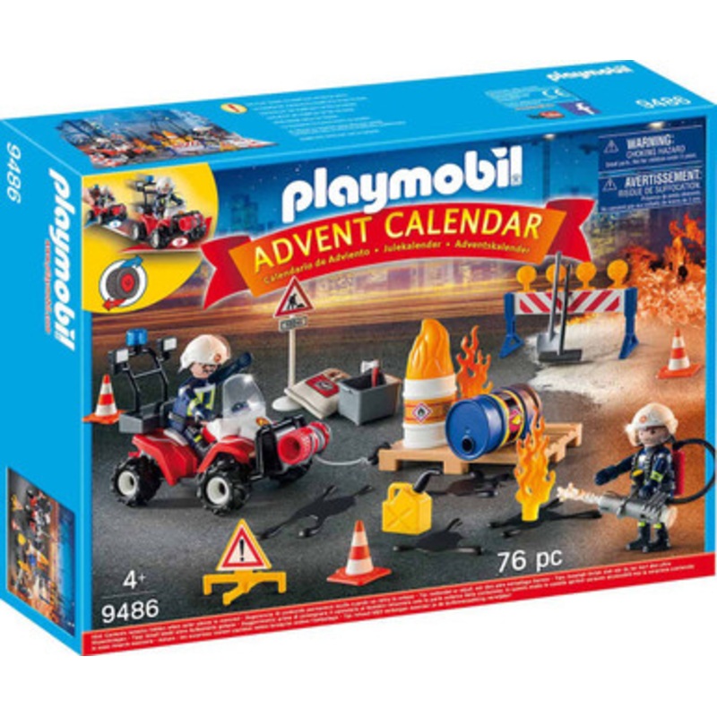 Playmobil – Advent Calendar – Construction Fire Rescue 9486 *Damaged Packaging*