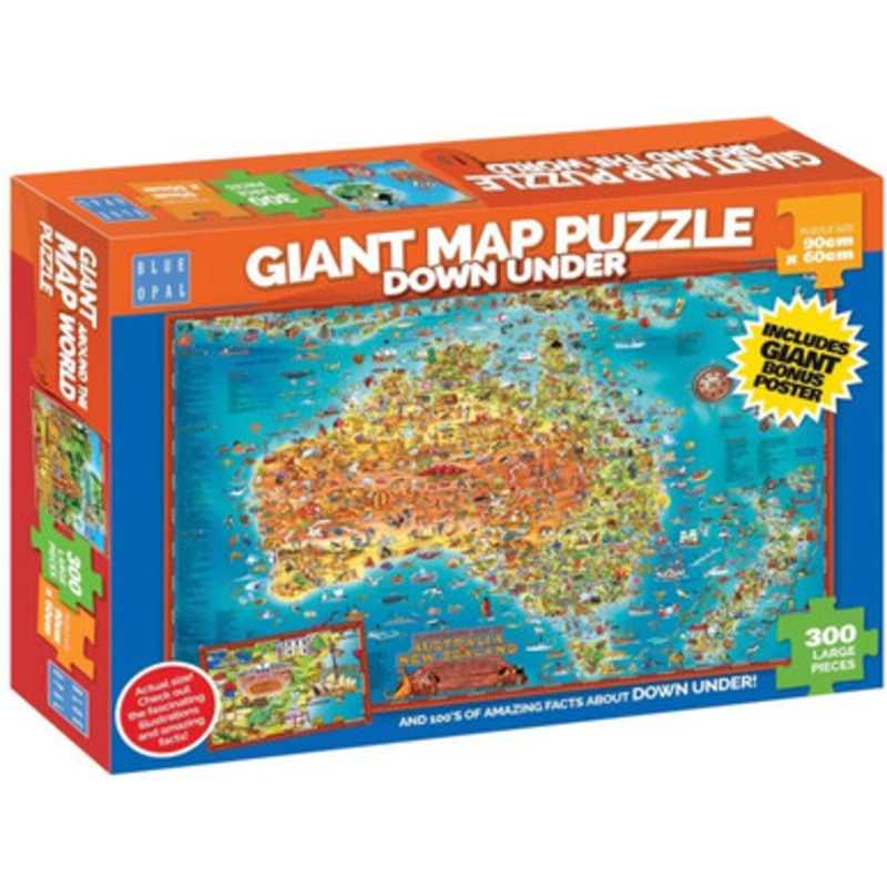 Blue Opal – Giant Map Down Under Puzzle 300pc