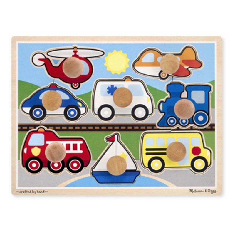 Melissa & Doug – Vehicles Jumbo Knob Puzzle – 8 pieces