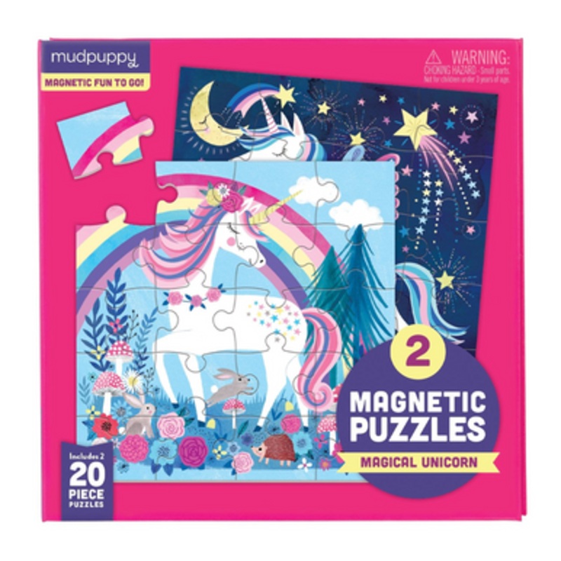 Mudpuppy – Magical Unicorn Magnetic Puzzle (Pack of 2)