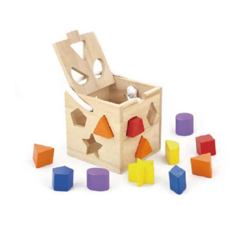 Viga – Wooden Shape Sorter with 12 Shapes