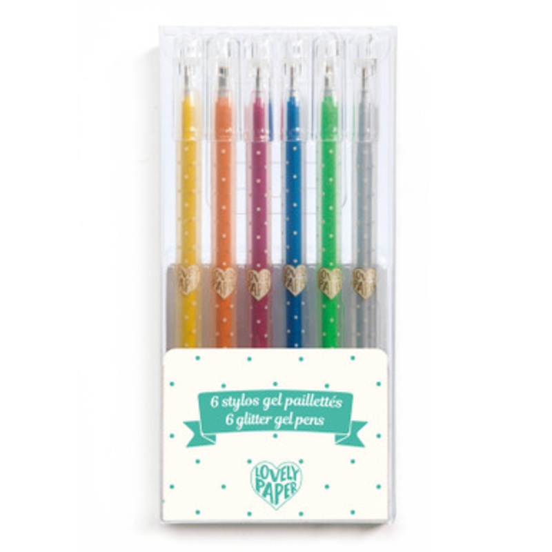 Djeco – 6 Glitter Gel Pens