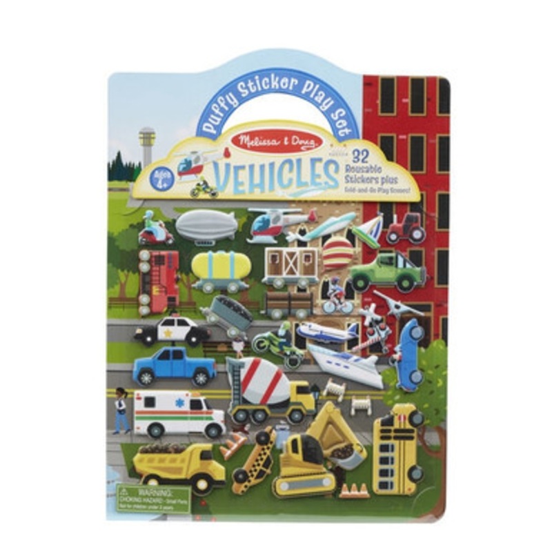 Melissa and Doug – Reusable Puffy Sticker Playset – Vehicles
