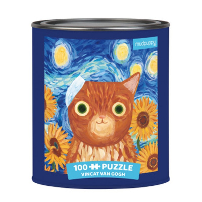 Mudpuppy – Vincat van Gogh Artsy Cats 100 Piece Puzzle Tin