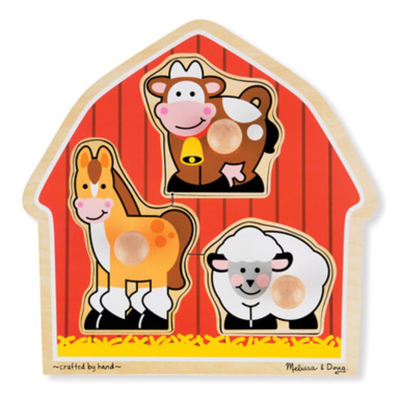Melissa & Doug – Barnyard Animals Jumbo Knob Puzzle 3pc