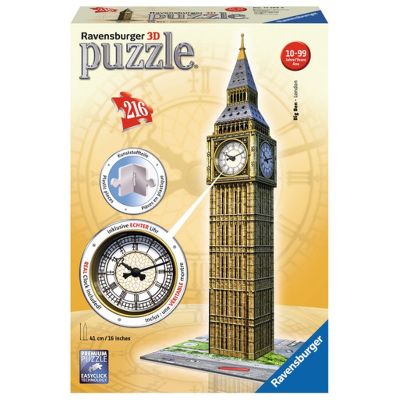 Ravensburger 3D –  Big Ben With Clock 3D Puzzle 216pc