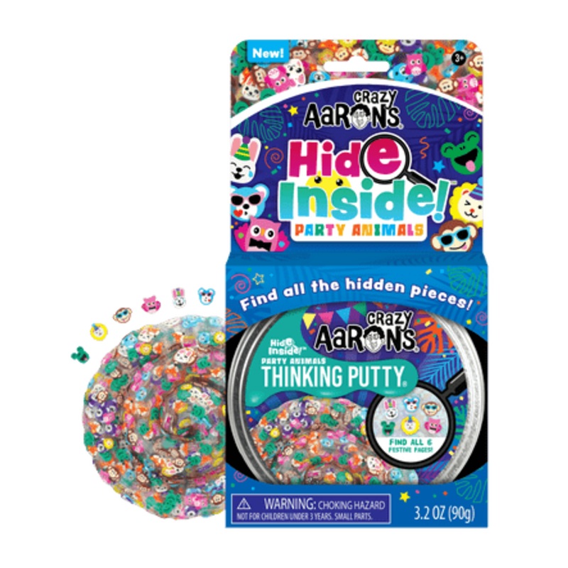 Crazy Aaron’s HIDE INSIDE Thinking Putty – Party Animals 4 Tin