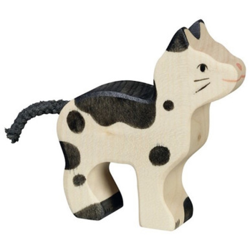 Holztiger –  Small Black & White Cat