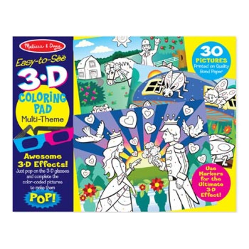 Melissa & Doug – Easy To See 3D Colouring Pad – Pink