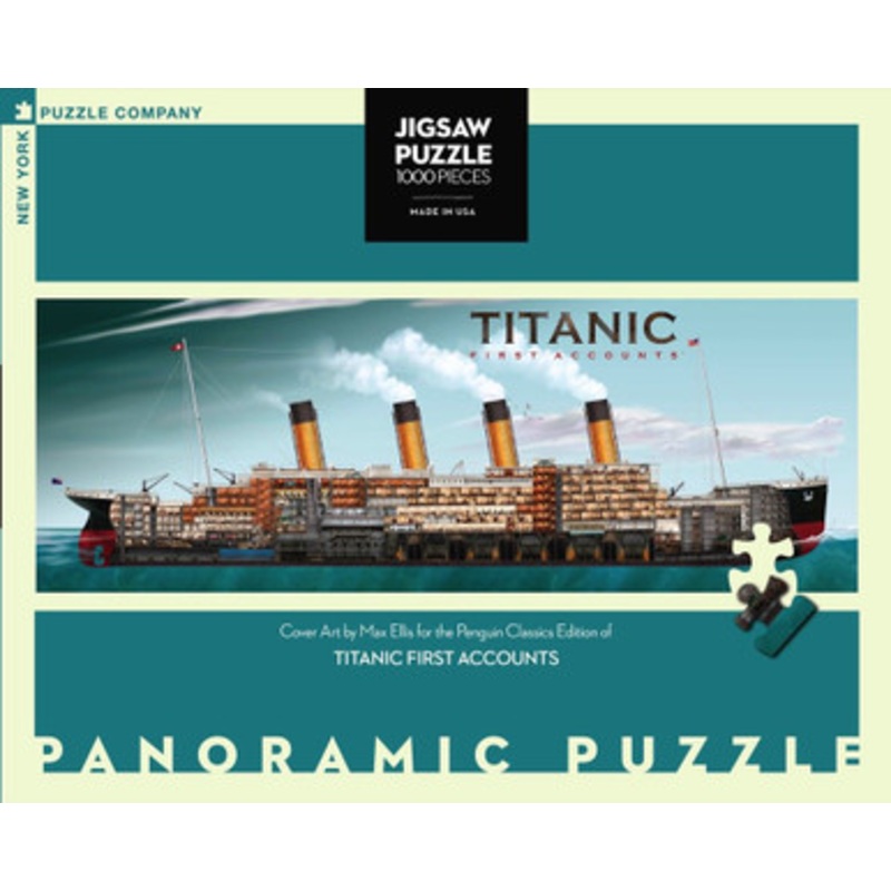 New York Puzzle Company 1000pc Panoramic – Titanic First Accounts Puzzle