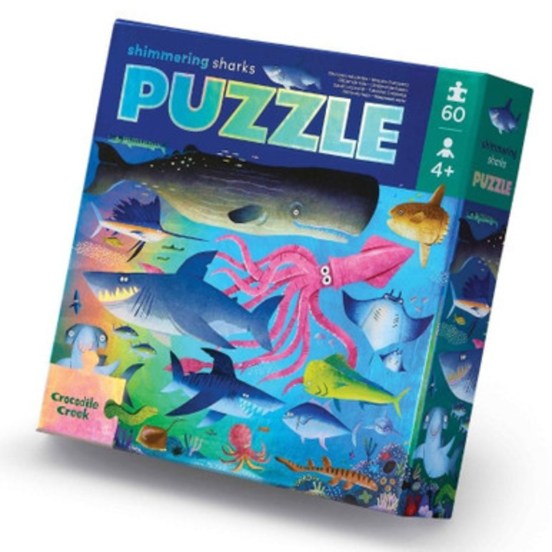 Crocodile Creek Foil Puzzle 60 pc – Shimmering Shark
