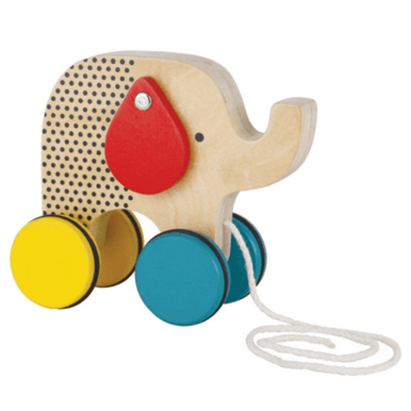 Petit Collage – Elephant Wooden Pull Along Toy