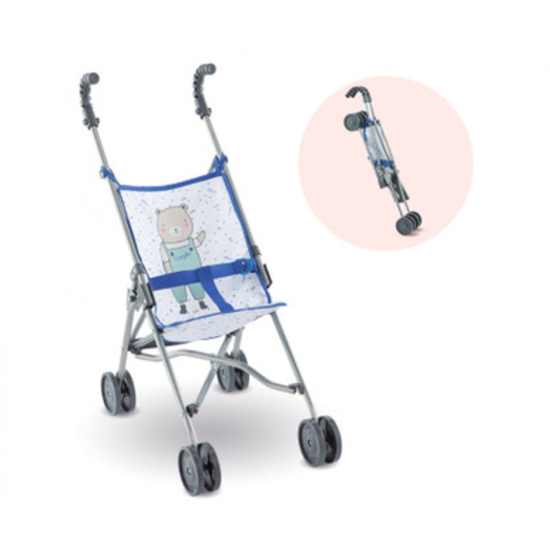 Corolle Mon Grand Poupon – Blue Umbrella Stroller for 36/42/52cm Baby Dolls
