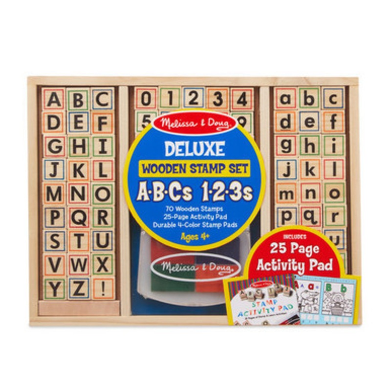 Melissa & Doug – Deluxe Wooden ABC-123 Stamp Set