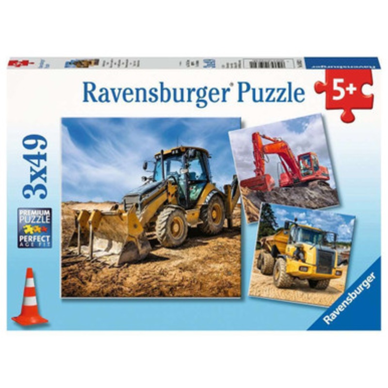 Ravensburger 3x49pc – Digger at Work! Puzzle