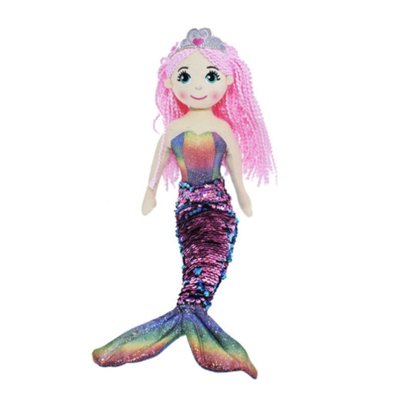 Cotton Candy – 45cm KENDRA Pink/Blue Flip Sequined Tail Mermaid