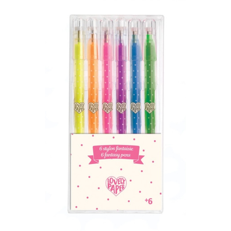 Djeco – 6 Neon Gel Pens