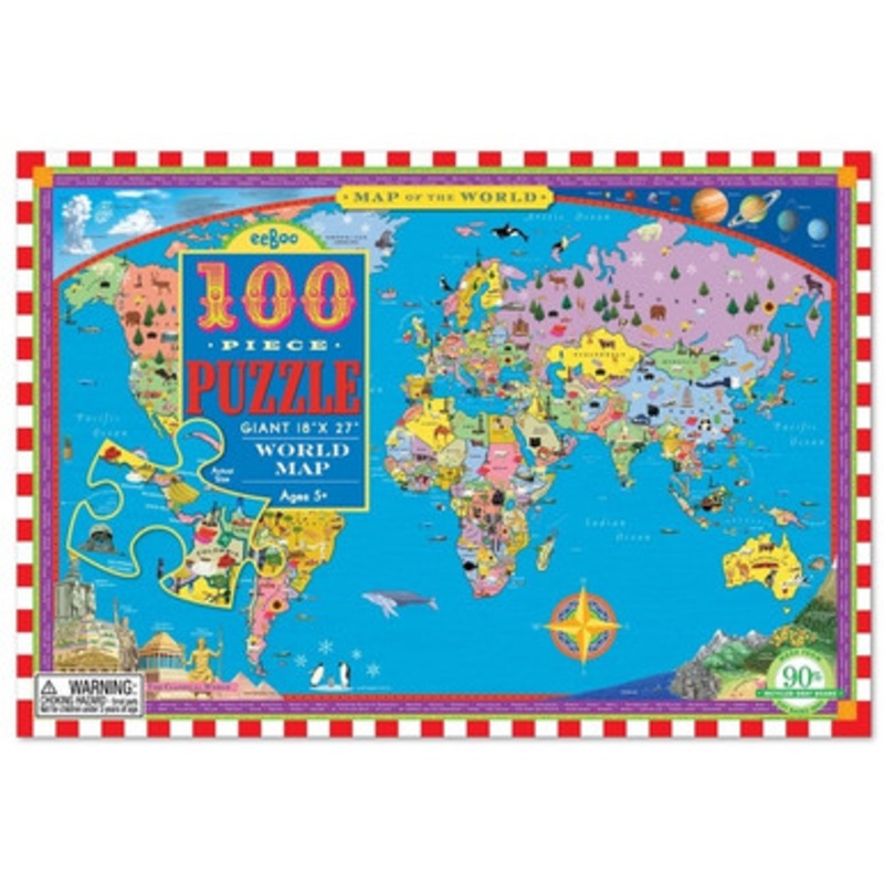 eeBoo 100pc – World Map Puzzle