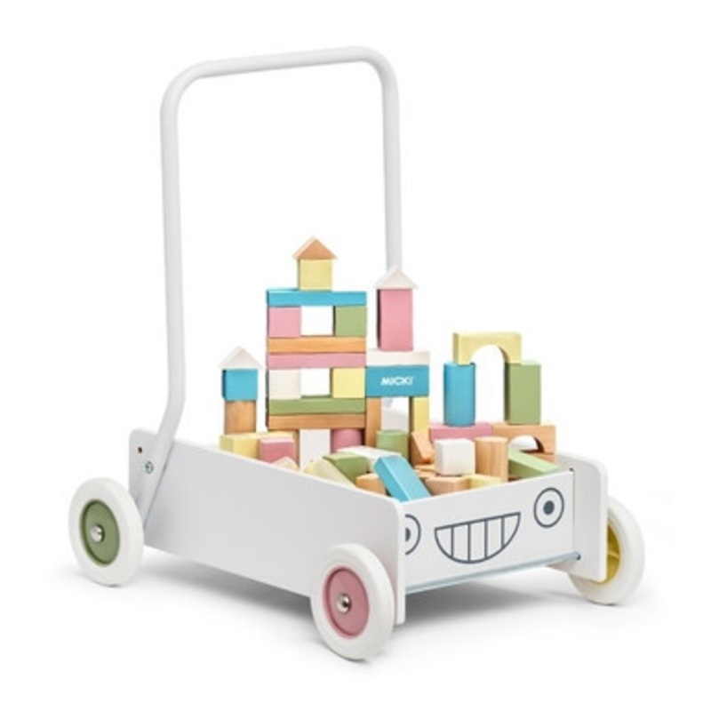 Micki – Baby Walker with blocks – Pastel-* Damaged Packaging*