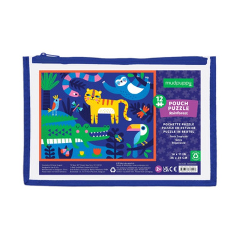 Mudpuppy 12 Piece Pouch Puzzle – Rainforest