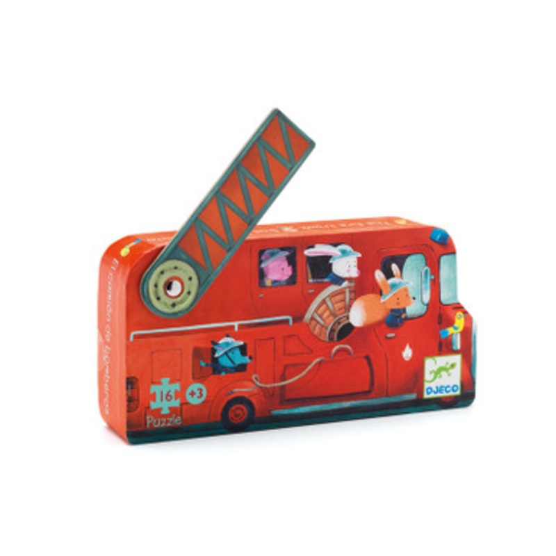 Djeco Fire Truck 16pc Silhouette Puzzle