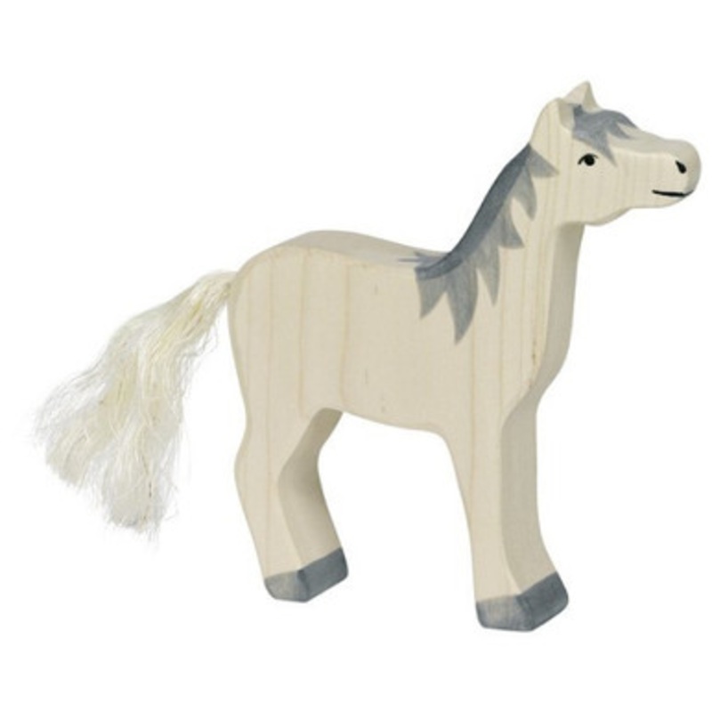 Holztiger – Horse, Head Raised, Grey Mane