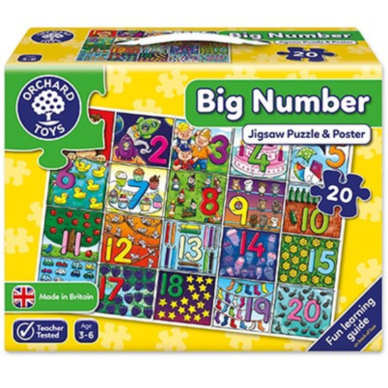 Orchard Toys – Big Number Jigsaw Puzzle & Poster 20 pieces